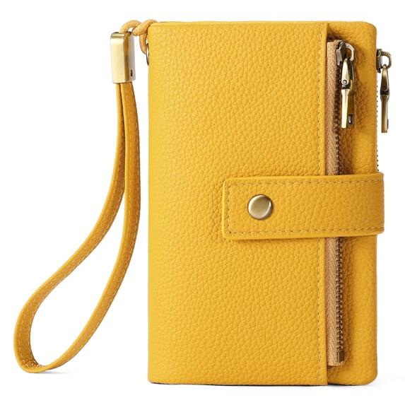 TAZAG microfiber leather short wallet women's zipper buckle wallet clutch bag anti-theft card holder coin purse