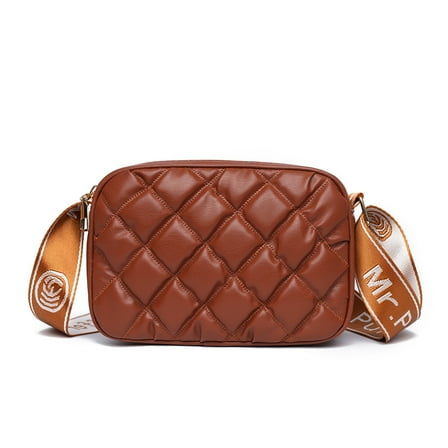 TAZAG small women's shoulder bag fashionable quilted embroidered leather small square bag