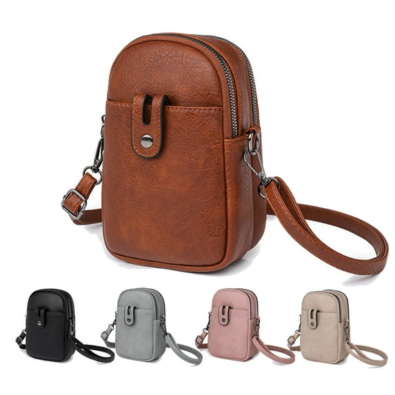 TAZAG soft leather mobile phone bag fashionable simple high-end one-shoulder crossbody mini bag for women