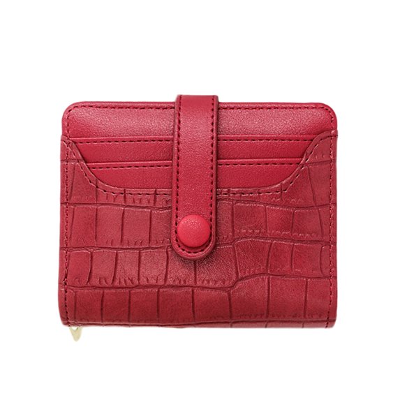 TAZAG women's wallet short retro buckle large capacity multi-card slot stone pattern coin purse ID bag