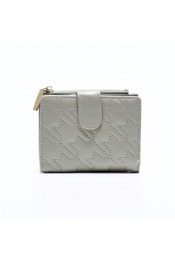 women's wallet zipper grid folding wallet multifunctional coin purse student