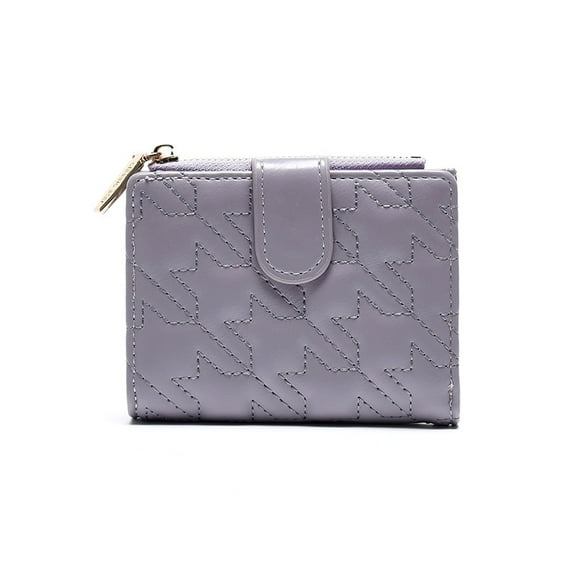 TAZAG women's wallet zipper grid folding wallet multifunctional coin purse student