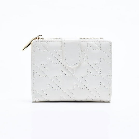 TAZAG women's wallet zipper grid folding wallet multifunctional coin purse student