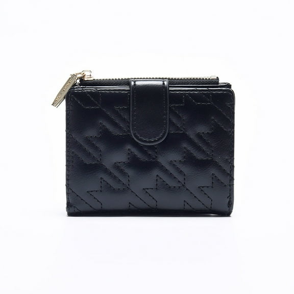 TAZAG women's wallet zipper grid folding wallet multifunctional coin purse student