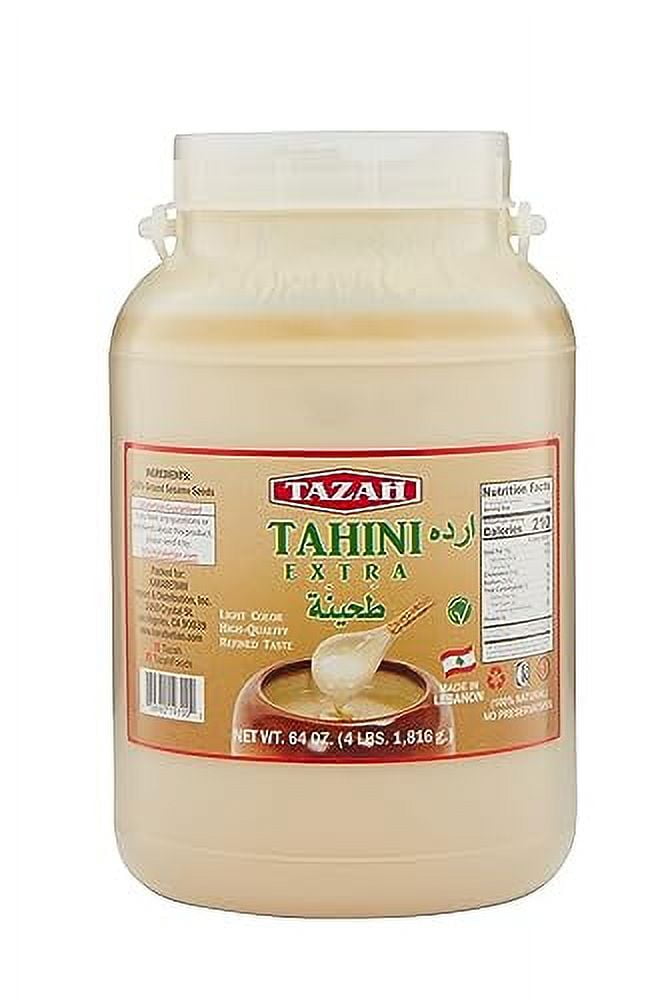 TAZAH Tahini Paste for .. Hummus Baba Ganoush 64oz .. - 4lbs Natural ...