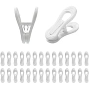 TAZEMAT 30 Pack Hanger Clips Multi-Purpose Hanger Clips for Hangers White Finger Clips for Plastic Clothes Hangers Pants