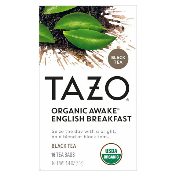 TAZO Organic Awake English Breakfast Black Tea Bags, 16 Count