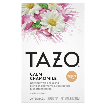 TAZO Calm Herbal Tea, Chamomile, Caffeine-Free, Tea Bags 20 Count Box