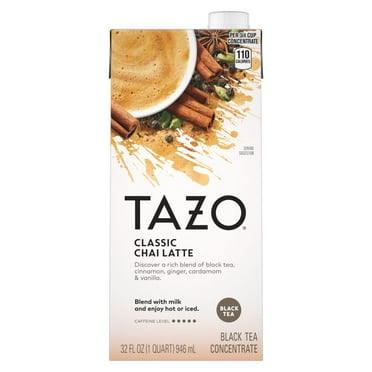TAZO Chai Latte Black Tea Concentrate, Classic Chai Latte, 32 fl oz Carton