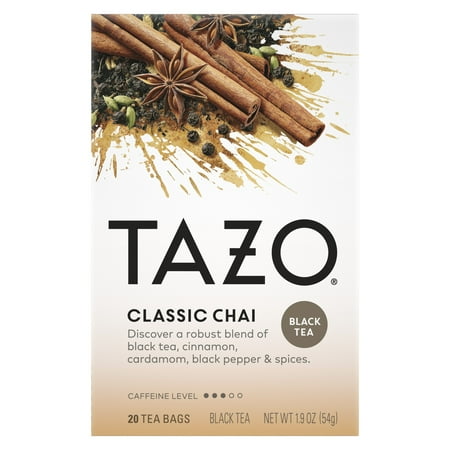 TAZO Classic Chai Black Tea, Caffeinated, Tea Bags 20 Count Box