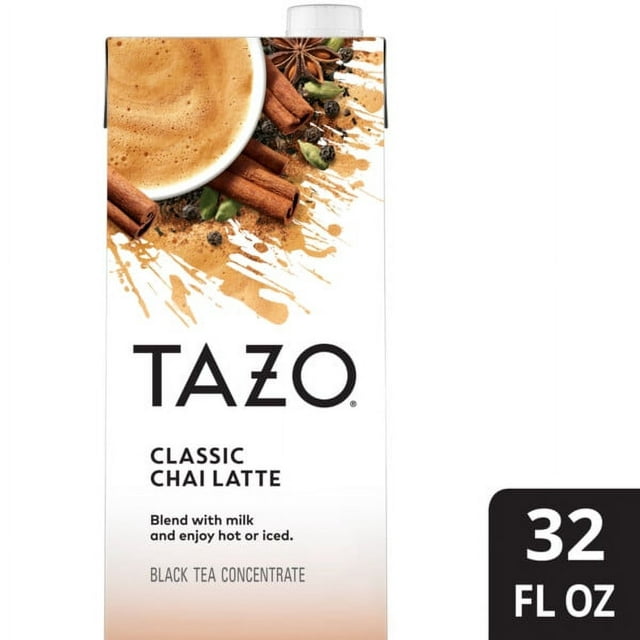TAZO Classic Chai Latte Iced Tea Concentrate, Black Tea, 32 oz Carton