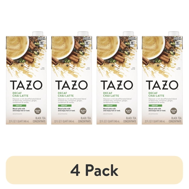 (4 pack) TAZO Decaf Chai Concentrate 32 oz