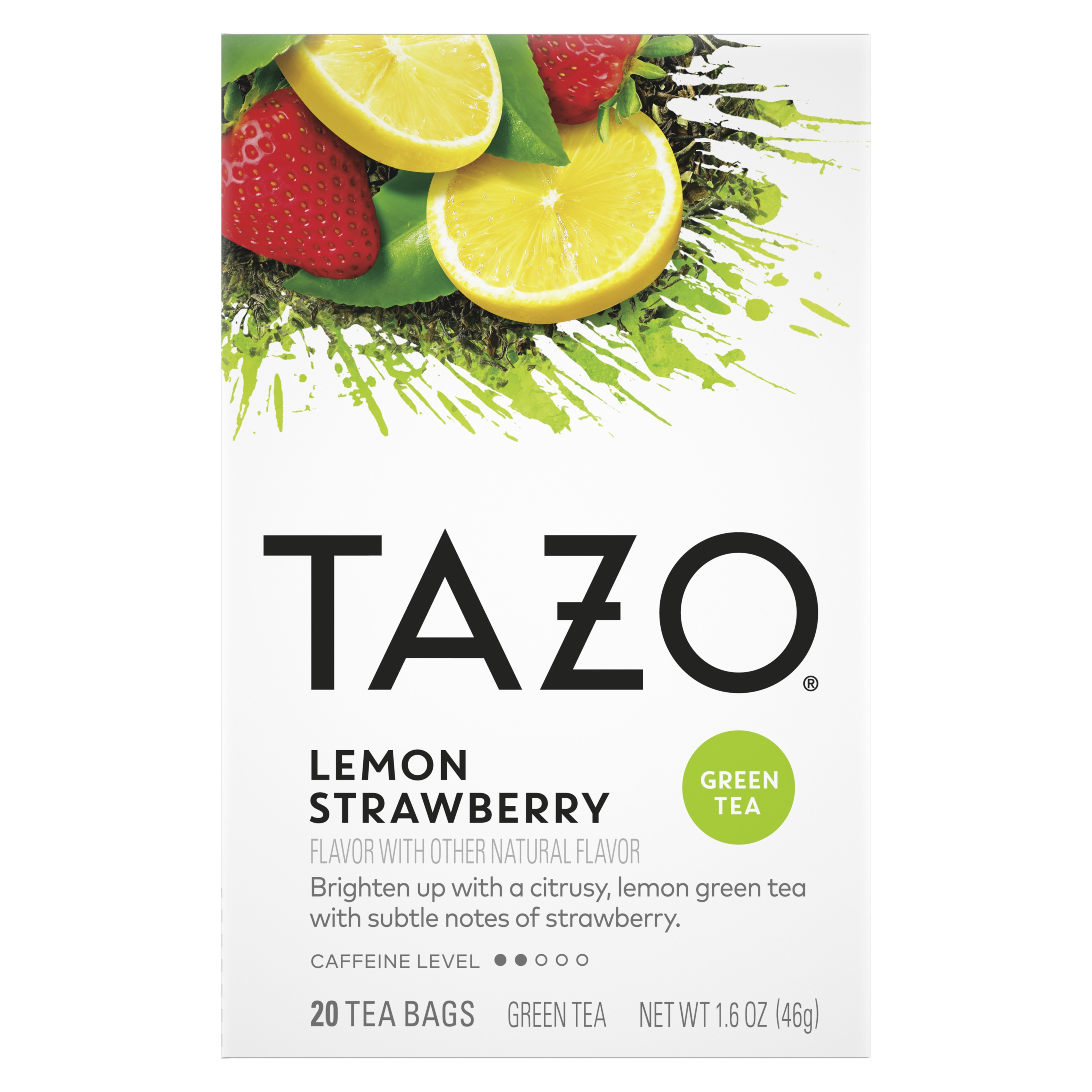 Lemon Tea トゥボカス×4 TAZO Green Tea, Lemon Strawberry, Caffeinated Non-GMO, Tea