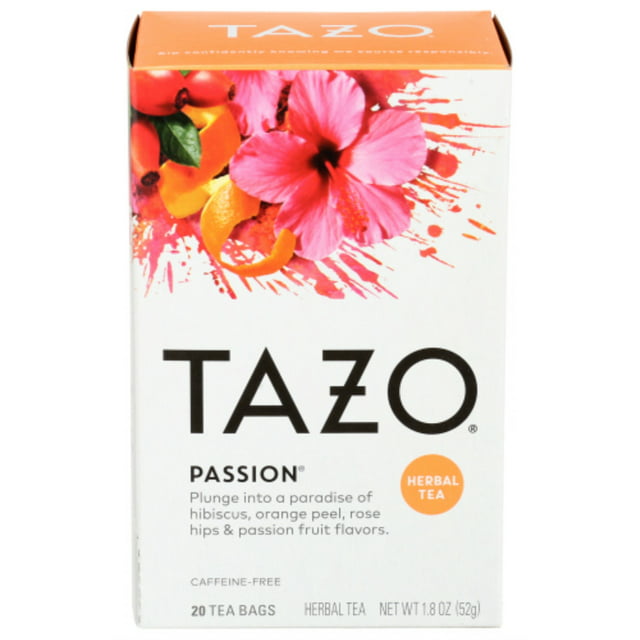 TAZO Herbal Tea, Passion, Caffeine-Free, Tea Bags 20 Count Box