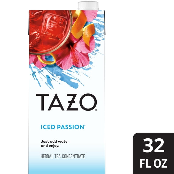 TAZO Iced Passion, Herbal Tea Concentrate, 32 fl oz Carton