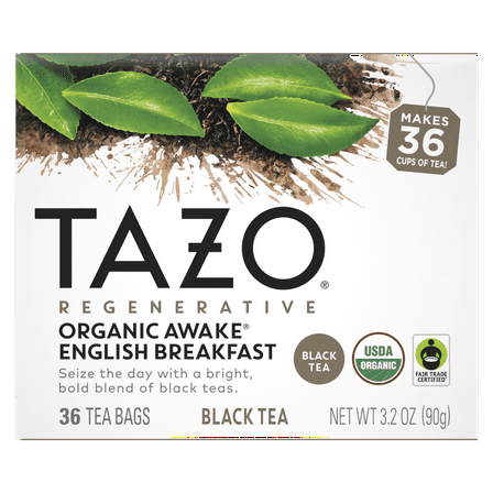 TAZO Organic Awake Black Tea Bags 36 Count Box