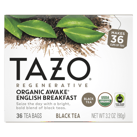 TAZO Organic Awake Black Tea Bags 36 Count Box