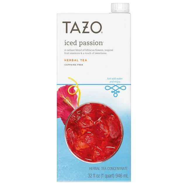 TAZO Passion Iced Tea Concentrate, Black Tea, 32 oz Carton