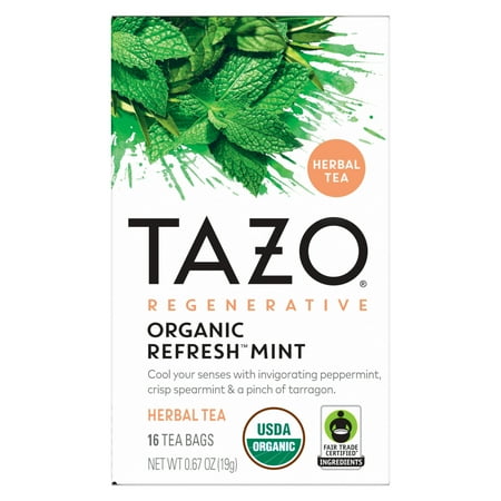 TAZO Regenerative: Organic REFRESH™ Mint Herbal Tea Bags, 16 Count Box
