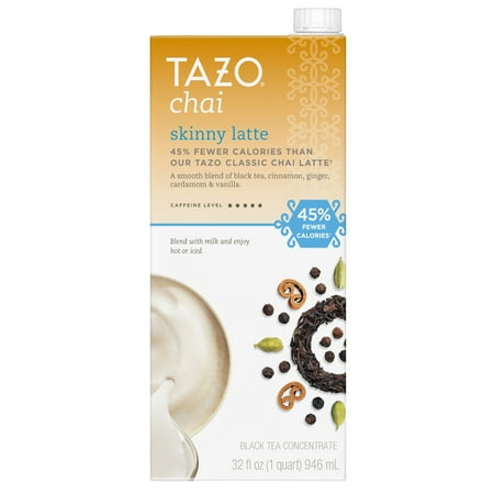 TAZO Skinny Chai Latte Iced Tea Concentrate, Black Tea, 32 oz Carton