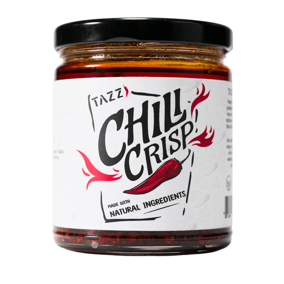 TAZZI Chili Crisp - Flavorful, Gourmet Chili Crisp Hot Sauce. All Natural Chili Oil - Spicy, Vegan, Crunchy, Savory Indulgence