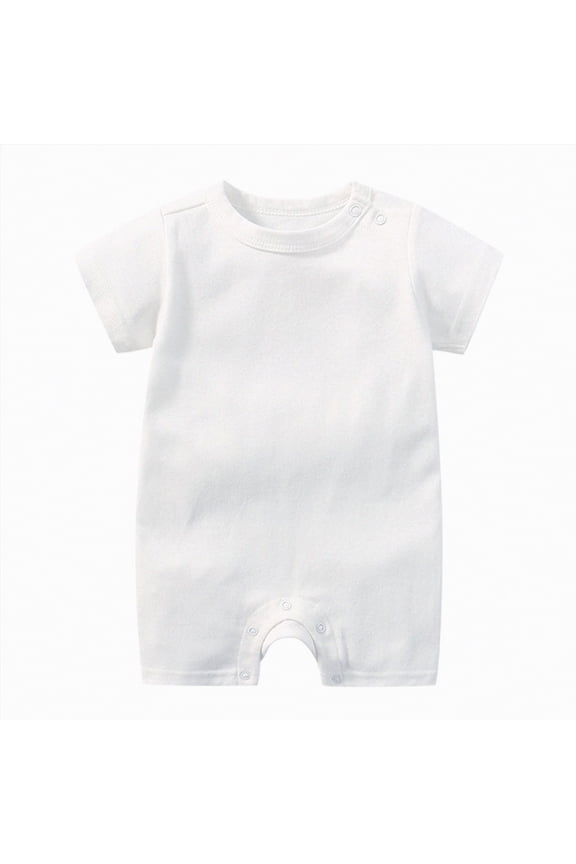 Boy Baby Clothes Baby Cute design Bodysuit Short Sleeve One-Piece Baby Clothes for Boys 0 3 6 9 12 18 24 Months(White,12-18 Months)