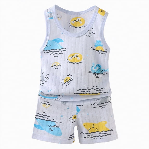 TAmten Boy Clothes Baby Boy Outfits 12-18 Months Baby Boy Clothes Short Sleeve T-Shirt Tee Tops Joggers Casual Elastic Shorts Summer Outfits Outfits & Dailywear Set 9-18 Months(,18-24 Months)