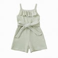 thumbnail image 1 of TAmten Toddler Baby Girl Pink Sleeveless Ruffle Jumpsuit 1T 2T 3T 4T 5T 6T Summer Romper Outfits Short Ruffle Sleeve(Green,2-3 Years), 1 of 4
