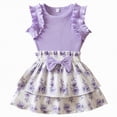 thumbnail image 1 of TAmten 18-24 Month Girl Clothes Ruffled Sleeveless Top Skirt 2pcs Toddler Girl Summer Clothes(Purple,12-18 Months), 1 of 7