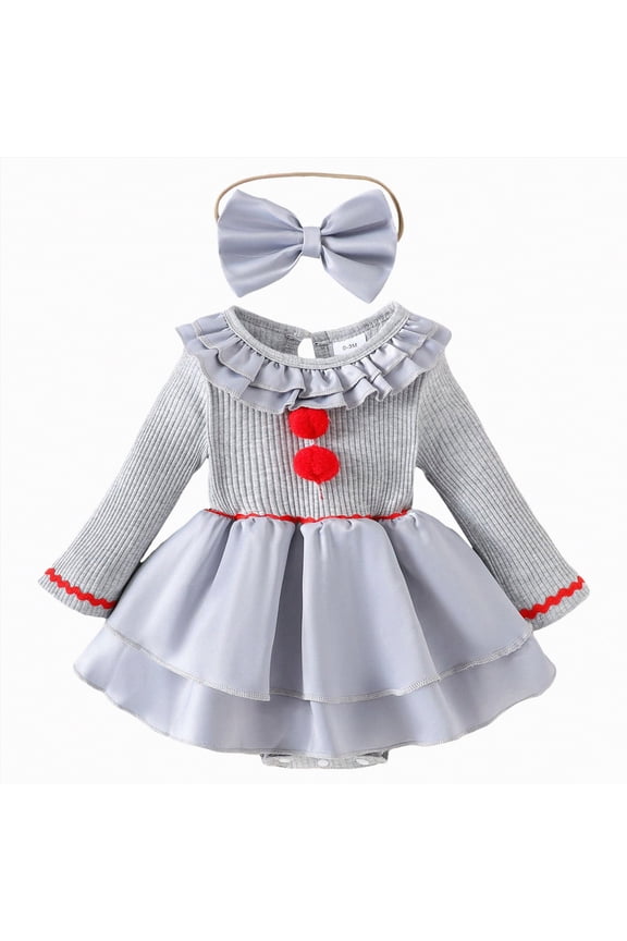 18 Month Girl Clothes Baby Girl Auntie Outfits Auntie's Bestie Long Sleeve Ribbed Romper Floral Longs Clothes with Headband(Grey,3-6 Months)