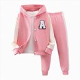 thumbnail image 1 of TAmten 2 Pieces Outfits for Kids Girls Baseball Jacket Long Sleeve Crew Neck With Pants Sports Kid Suit Girl Clothes Set Size 1-2 Years, 1 of 7