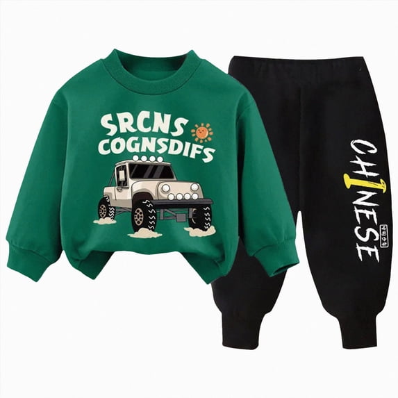 TAmten 2Pcs Infant Toddler Baby Boy Fall Clothes Toddler Outfits for Boys 3 6 12 18 24 Months 2T 3T 4T 5T Spring Fall Winter Clothes for Kids Long Sleeve Shirt Tops + Pants