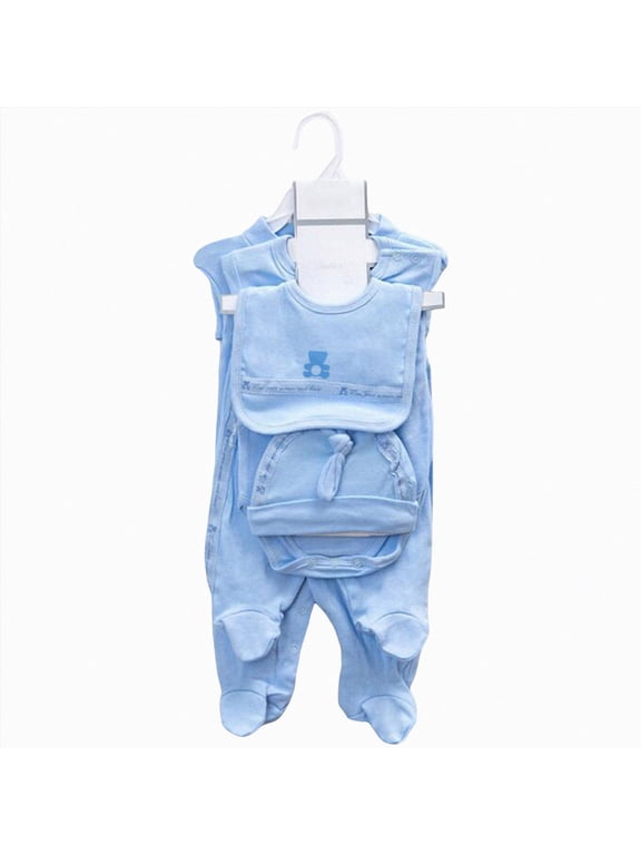 5PCS Girl Boy ClothesNewborn Baby Outfits Pants Gifts oy Girl Boy 5-Piece -3 Months to 0-3 Months Layette Sets(Light Blue,0-9 Months)