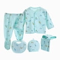 thumbnail image 1 of TAmten 8-Piece Baby Layette Newborn Clothing Gift Set for 0 to 3 Months,Tops+Hat+Pants+Bib+Sock Shose+Romper(Blue,0-3 Months), 1 of 9