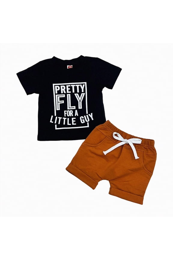 Baby Boy Clothes 6-12 Months Toddler Baby Boy Summer Outfit Short Sleeve T Shirt Top Casual Shorts Set Infant Newborn Clothes 6 12 18 24 Month 2T(Black,12-18 Months)