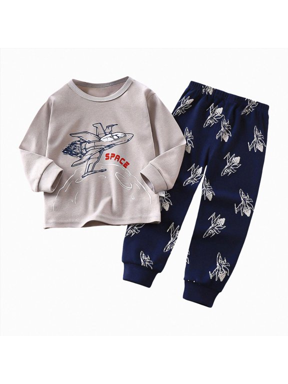 Baby Boys' Pajama Sets Boys' Simple Pattern Pajamas - Essential Cotton Sleep Set 6 12 18 Months Size 1-2 Years