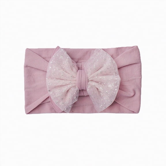 TAmten Baby Girl Bows And Headbands Sequin Bow Baby Headbands - Elastic Wide Hairbands for Baby Girls Newborn and Infant Hair Accessories Gift, One Size , Soft(Light Purple,One Size)