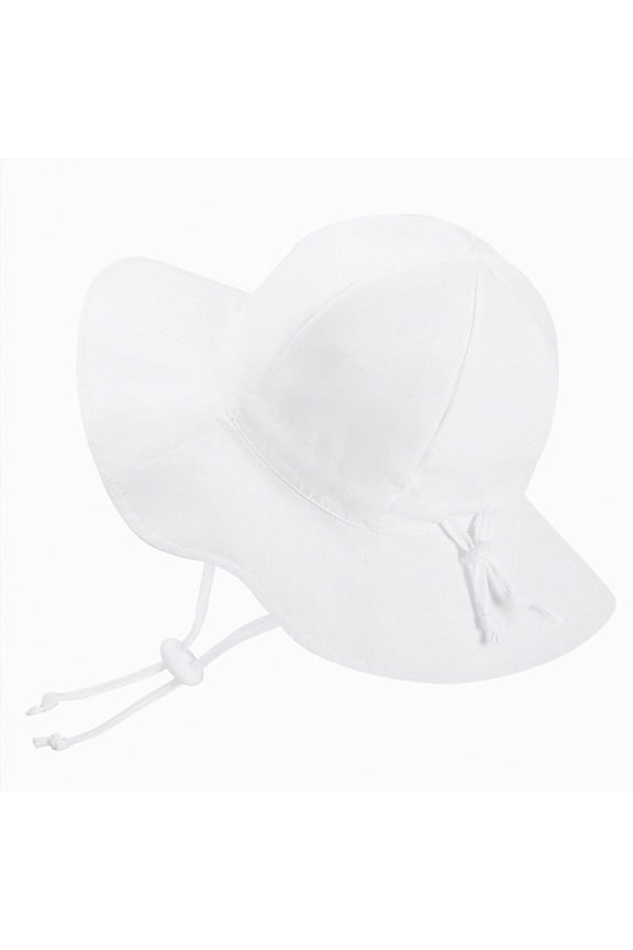 Baby Girl Sun Hat Infant Summer Beach Hats Floral Toddler with Wide Brim Strap Outdoor Bucket Hat Size 6-24 Months