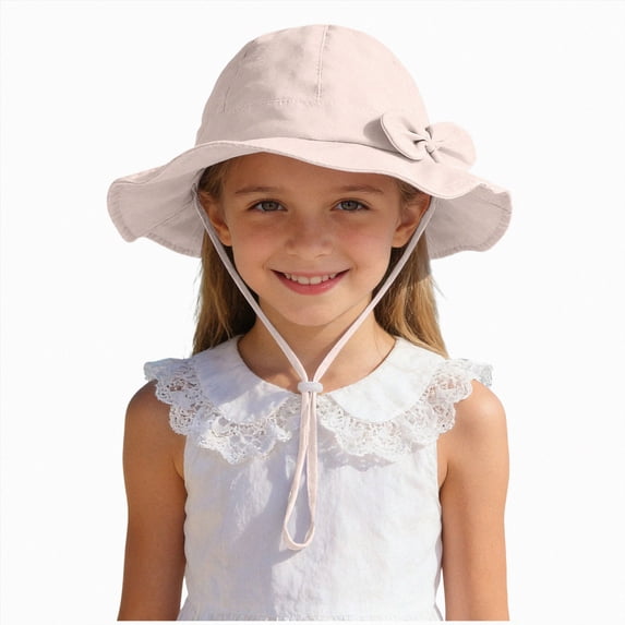 TAmten Baby Girl Sun Hat Summer Foldable Beach Hats Wide Brim Toddler Bucket Hat Cap Size 2-5 Years