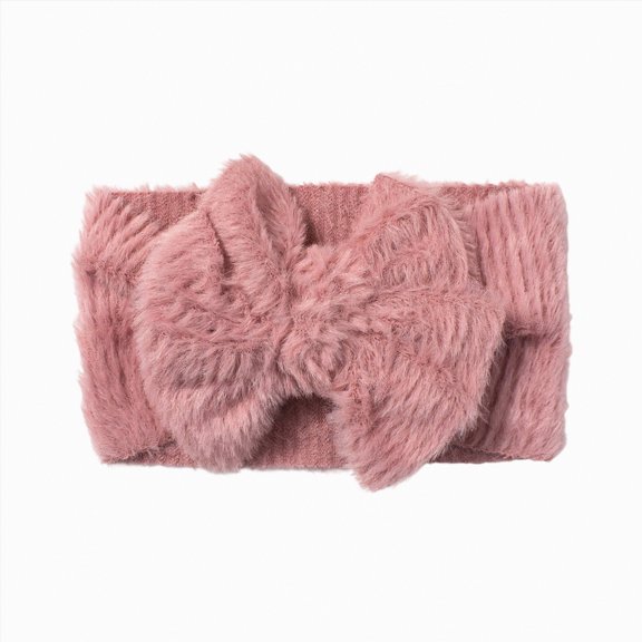TAmten Baby Headbands Baby Headbands Soft Stretchy Plush Hair Bands with Bows for Newborn Infant Baby Toddler Girls Boys(Pink,One Size)