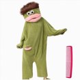 thumbnail image 1 of TAmten Big Mouth Monster Onesie, Monster Onesie, Warm Home Loungewear, Plush Pajamas, Funny Pajamas |Green L, 1 of 9