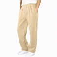 thumbnail image 1 of TAmten Boy Pants Size 10-12 Boys Baggy Sweatpants Open Bottom Straight Wide Leg Athletic Joggers Casual Drawstring Elastic Waist Sweat Pants with Pockets(Beige,13-14 Years), 1 of 5