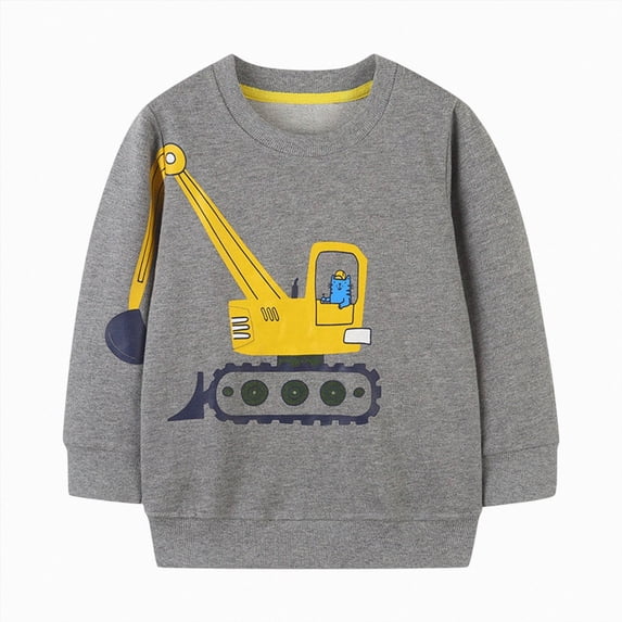 TAmten Boys Crewneck Sweatshirt Shirts Toddler Boy Sweatshirt Long Sleeve Shirt Size 5-6 Years