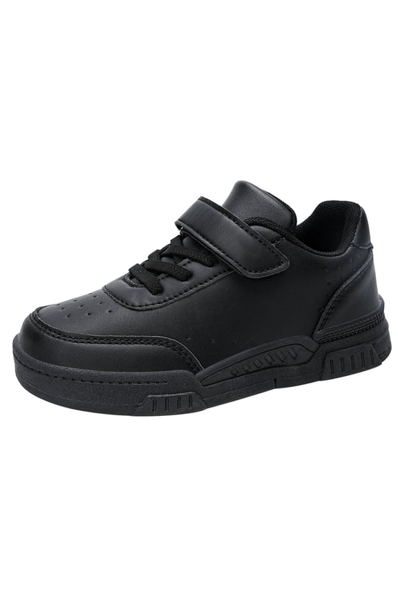 Boys Girls Sneakers Kids Tennis Shoes Breathable Strap Athletic Running Shoes for Little Kids/Toddler(Black,13)