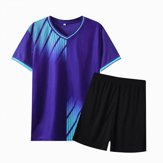 TAmten Boys' Summer Short Sets, Breathable Running 2 Piece Athletic Outfit Sets Activewear Dark Blue,11-12 Years