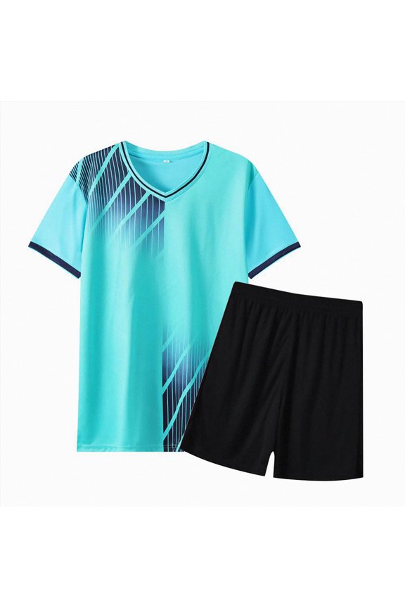 Boys' Summer Short Sets, Breathable Running 2 Piece Athletic Outfit Sets Activewear Sky Blue,2-3 Years