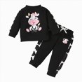 thumbnail image 1 of TAmten Cow Print Bell Bottoms Outfits Toddler Girl Short Sleeve Romper Sleepwear Pajamas 3 6 9 12 18 24 Months 2T 3T 18-24 Months, 1 of 8