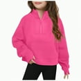 thumbnail image 1 of TAmten Cute Cropped Sweatshirts for Teen Girls Trendy Half Zip Hoodie Cute Long Sleeve Hoodie Pullover Top(Hot Pink,13-14 Years), 1 of 7