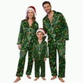 thumbnail image 1 of TAmten Family Christmas Pajamas Silk Satin Matching Christmas Pajamas for Family Button Shirt and Pants Silky Xmas Pjs Sets Holiday Jammies Christmas Pajamas for Family, 1 of 9