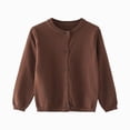 thumbnail image 1 of TAmten Girls' 3T 4T 5T 6T 7T Toddler Long Sleeve Knit Sweater Solid Button Up School Uniform Cardigan Outerwear Coffee,4-5 Years, 1 of 4